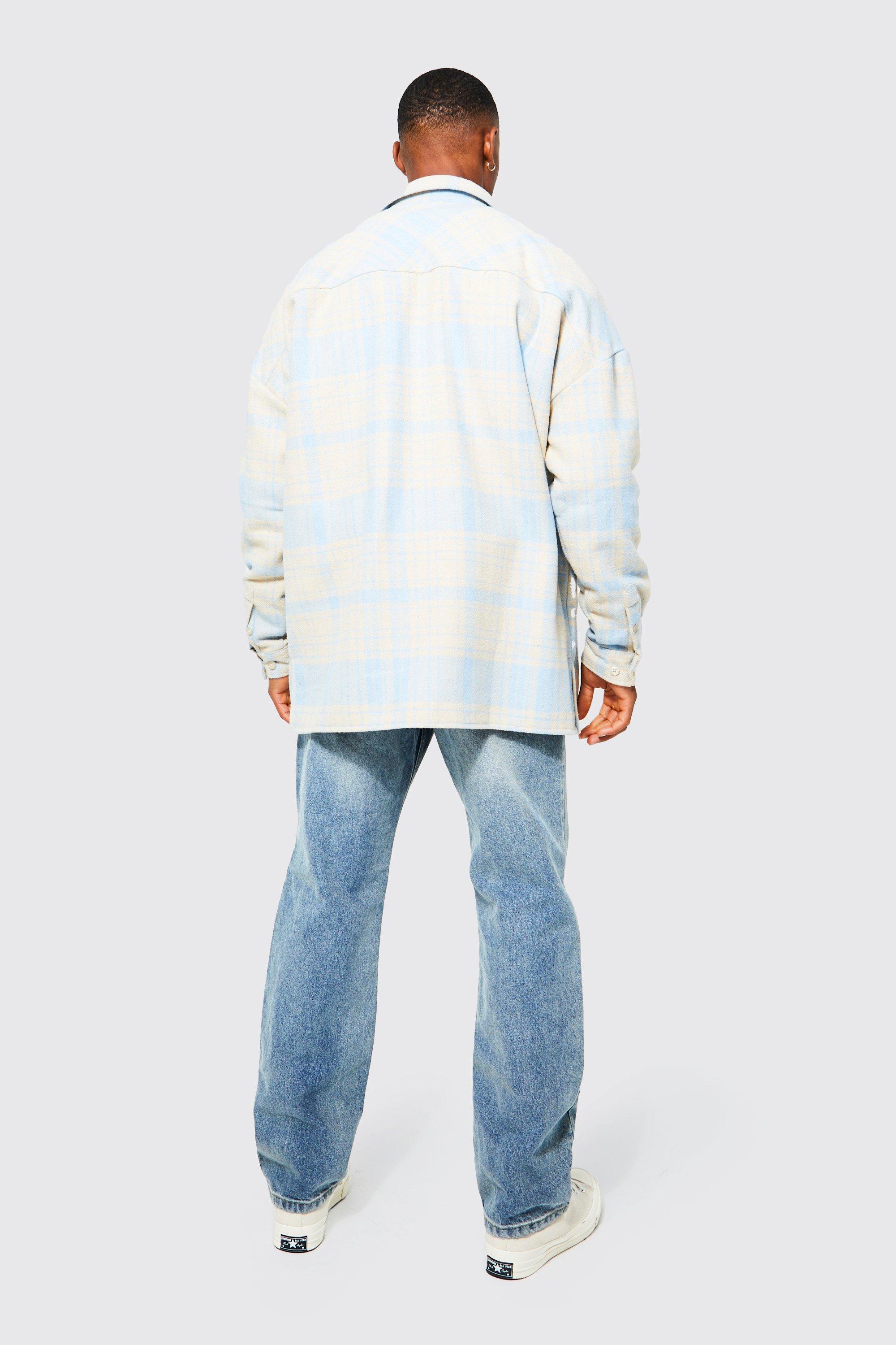Split Hem Check Overshirt | boohoo USA